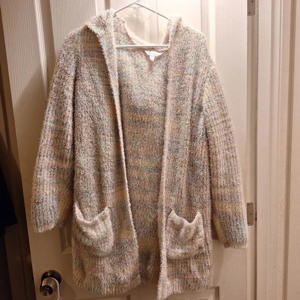 Hooded Multicolor Cardigan Cozy - Picture 1 of 6